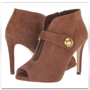 NWT Michael Kors Agnes Open-Toe Suede Booties, size 10